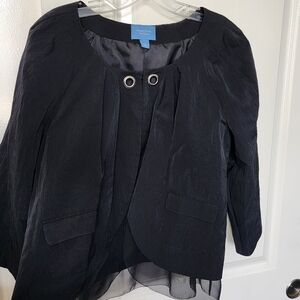 Simply Vera Vera Wang Black Blazer with Grommet Details
